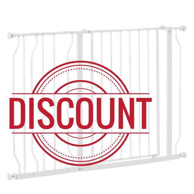 PawHut Dog Gate Wide Stair Gate w/ Door Pressure Fit Pets Barrier for Doorway