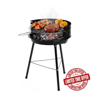 Amig - Charcoal Barbecue - 33 x 35 x 56 cm - Black - Made of Steel - Garden and Patio - for Terrace and Balcony with Size Suitable for Small Spaces Practical Use and Easy Maintenance. Mod. AZKAR