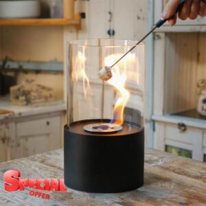 JHY DESIGN 29cm Tabletop Fire Pit Bowl Metal Indoor Outdoor Fireplace for Patio Garden Living Room Yard