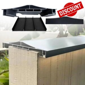 Aluminum Wall Capping Set with LED Slot for Villa Patio - Weatherproof Roof Ridge Cap Fits 201mm T-Profile