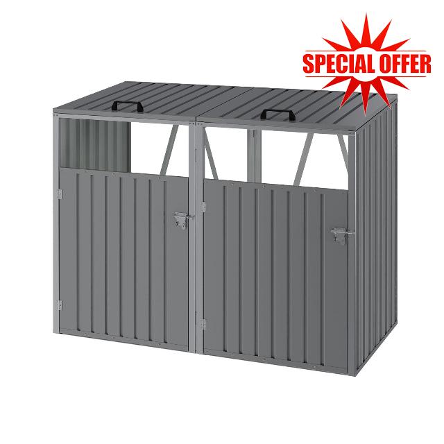 The Fellie 2 Wheelie Bin Storage 2x240L Bin Store for Wheelie Bins