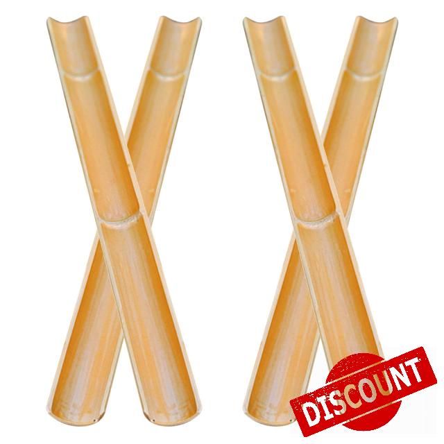 4pcs Natural Bamboo Waterfall Spout Long Polished Water for Outdoor Japanese Bamboo Fountain Garden Splash-resistant DIY Water Feature Accessory for Sand Pools
