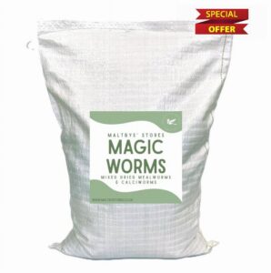 Maltbys' Stores 5kg Magic Worms                                                          Mixed Dried Mealworms & Calciworms Premium Wild Bird Food