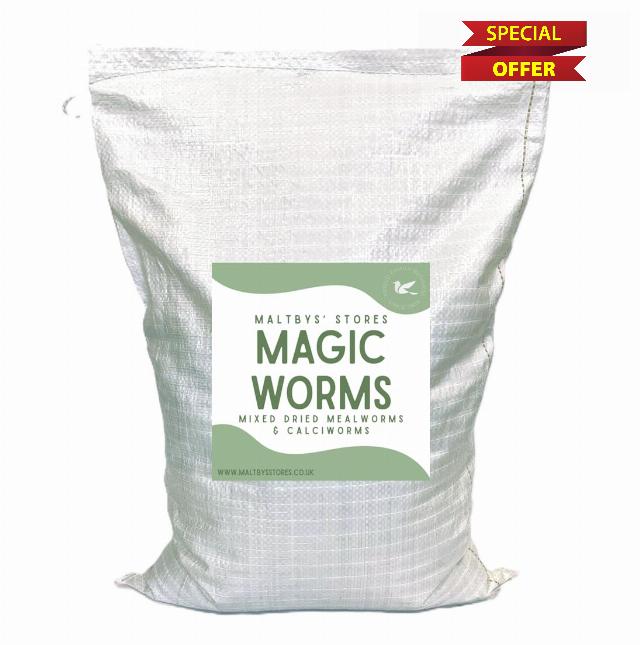 Maltbys' Stores 5kg Magic Worms                                                          Mixed Dried Mealworms & Calciworms Premium Wild Bird Food
