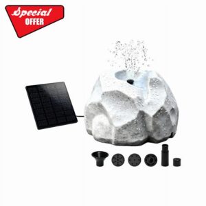 Solar Realistic Granite Rock Fountain for Bird Bath