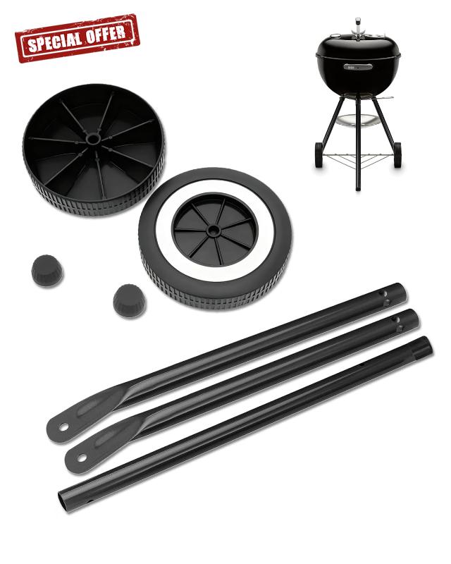 Black Front Legs and Wheels for Weber Kettle Grills