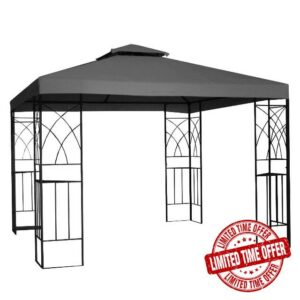 Green Bay 3x3m Anthracite Gazebo 2 Tier Canopy Replacement Top Cover Only                                                          with Air Vent Spare Part