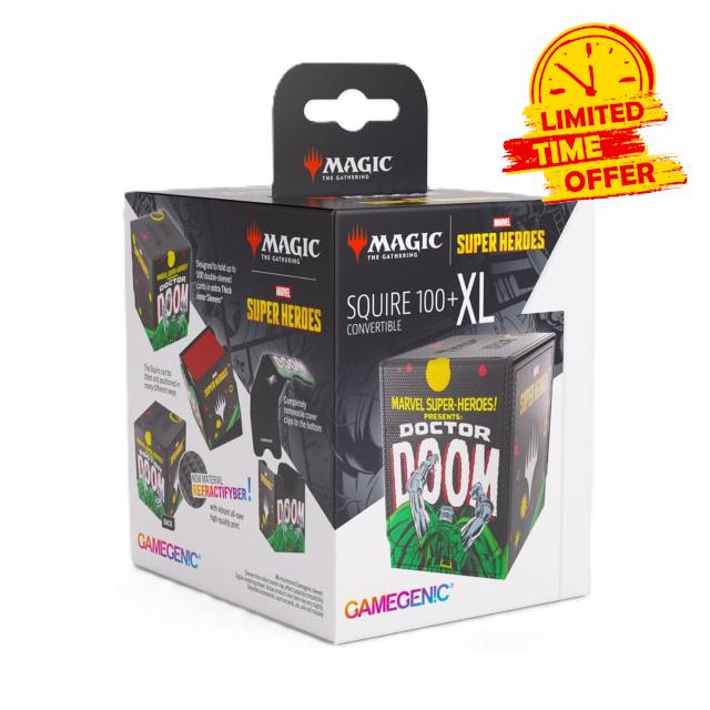 Gamegenic | Magic: The Gathering | Marvel Super Heroes Squire 100+ XL - Doctor Doom/Spider-Man | Trading Card Game Accessory | Ages 13+