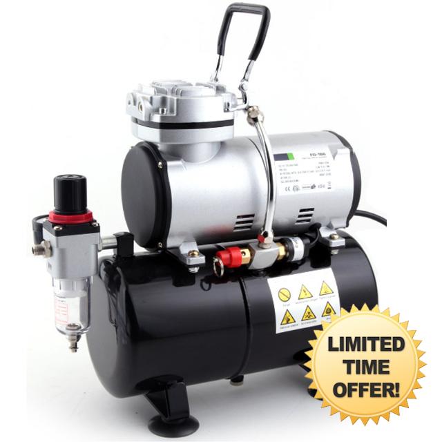 Fengda Airbrush Mini Compressor FD-186 with Powerful Constant Working Pressure/Strong Airflow/3L Air Tank