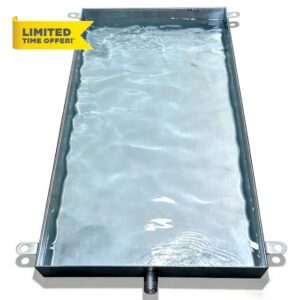 Heavy Duty Stainless Steel Drip Tray with Drain Outlet and Hanging Lugs for HVAC Units and Outdoor Grills