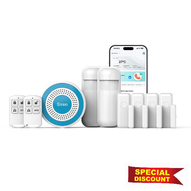 Smart Home Security Systems - 9-Piece Wireless Alarm Kit