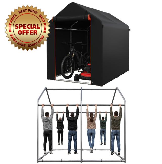 Aoxun 1.8x1.2M Heavy Duty Outdoor Storage Shed