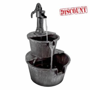 GardenKraft Rustic 2 Tier Garden Water Fountain
