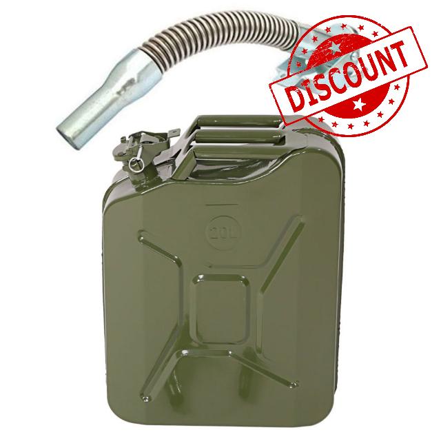 Karlhome 20 L Metal Gas Can Fuel Tank Can with Flexible Spout