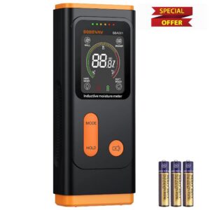 Pinless Moisture Meter with 4 Material Modes & 3- Color Alert