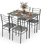 ARTETHYS Dining Table and Chairs Set 4, Space Saving Kitchen Small Table and Chairs Set 4, Wooden...