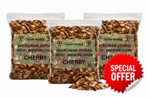 Cherry Smoking Wood Chips Bundle 3 x 5 Litres | Rich sweet fruitwood smoke