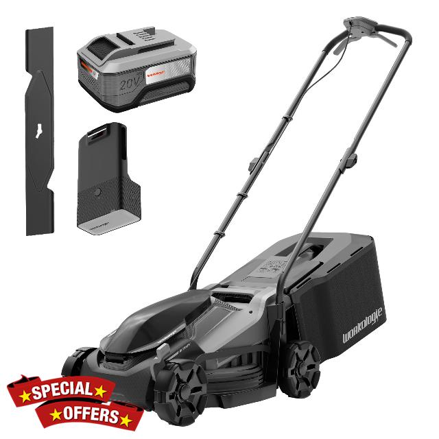 33 cm 20V Max Cordless Brushless Lawn Mower for Small Gardens | 20V 5.0Ah Battery & Charger