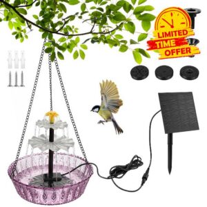 3-Tier Solar Hanging Bird Bath Fountain