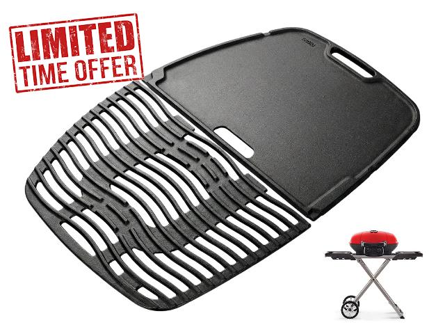 Cast Iron Grill Grate & Griddle Set for Napoleon All TravelQ 285 Series Gas Grill Non-Stick
