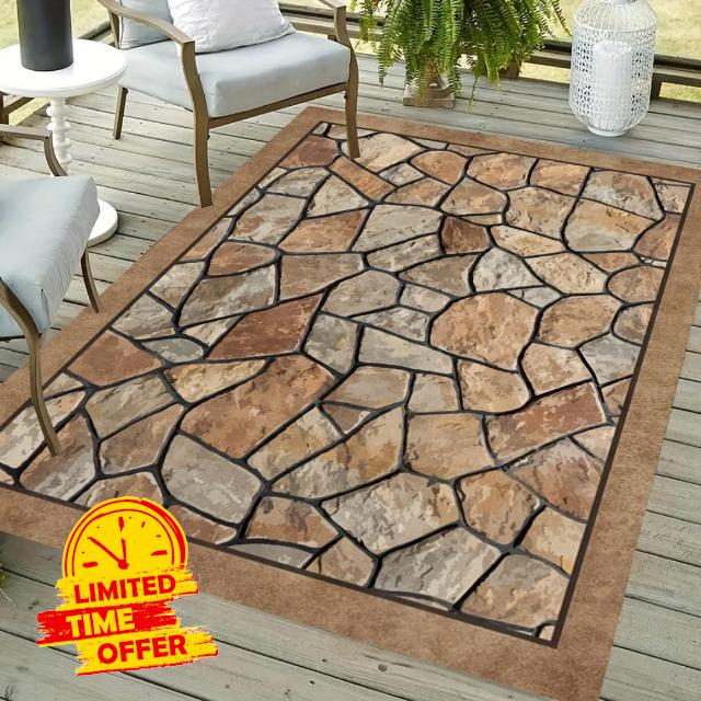 Indoor Outdoor Rug Stone Effect