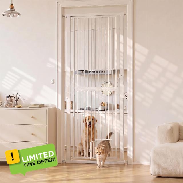 180cm Extra Tall Cat Gate for Stairs Doorways