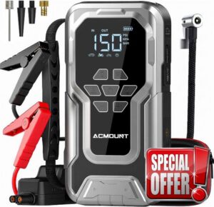 8000A Car Battery Booster Jump Starter Power Pack with Air Compressor