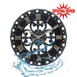 Mateju Sealed Garden Clocks Outdoor Waterproof 35cm