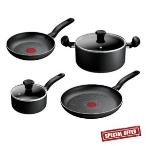 Tefal Titanium Essential Non-Stick 4-Piece Pan Set with Stewpot | Aluminium