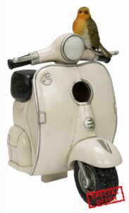 Retro Scooter Robin Birdhouse – Vintage Garden Nest Box | Indoor & Outdoor Wildlife Déco