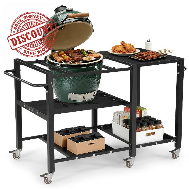 Outdoor Grill Table for Big Green Egg