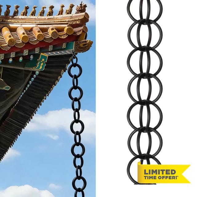 Ring Rain Chains Aluminum Alloy - Rain Chain Outdoor - Customizable DIY Layout - Rust-Resistant Coated Metal Downspout Alternative for Garden