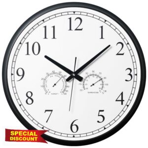 OCEST 18 Inch Garden Wall Clock with Thermometer Hygrometer | Waterproof design
