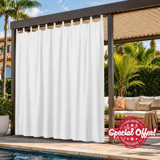 Lapalife Waterproof Outdoor Curtains Extra Wide Patio Pergola Gazebo Drapes | 100''x 84'' Patio Blackout Curtai
