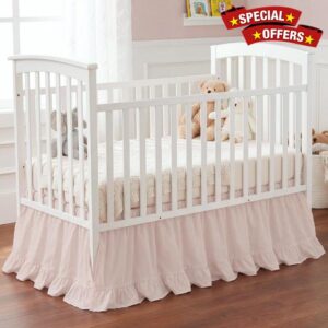 Hahafelt Pink Crib Skirt for Baby Girls & Boys