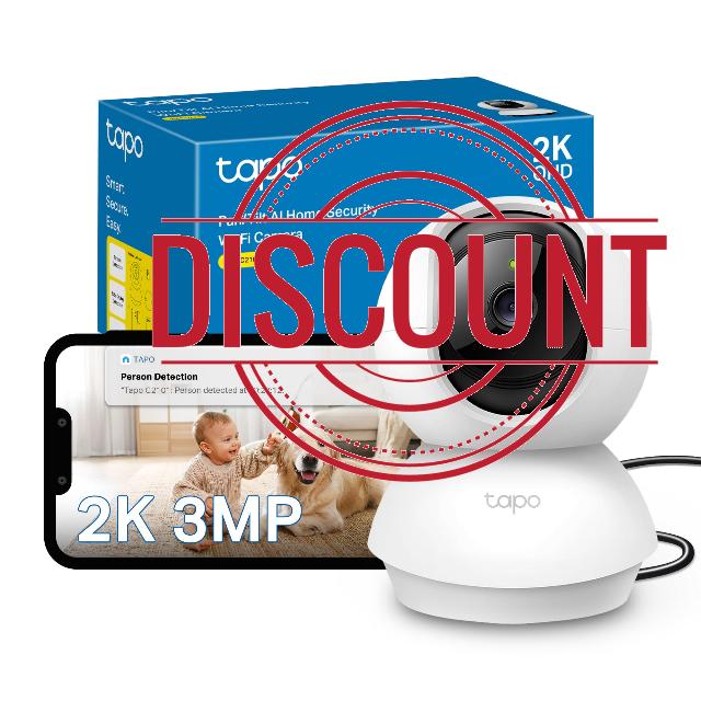 Tapo C210 2K 3MP Pan/Tilt Indoor Security Camera Pet Camera House Security | CCTV Camera