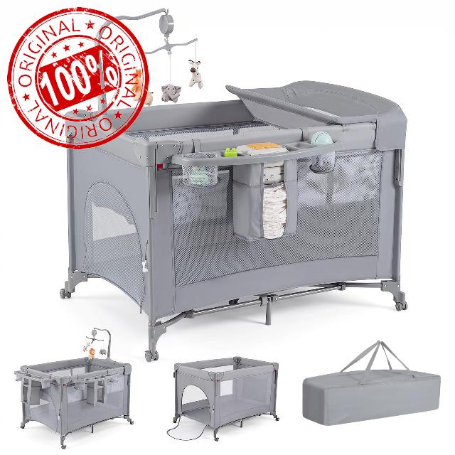 COSTWAY 5 in 1 Baby Travel Cot