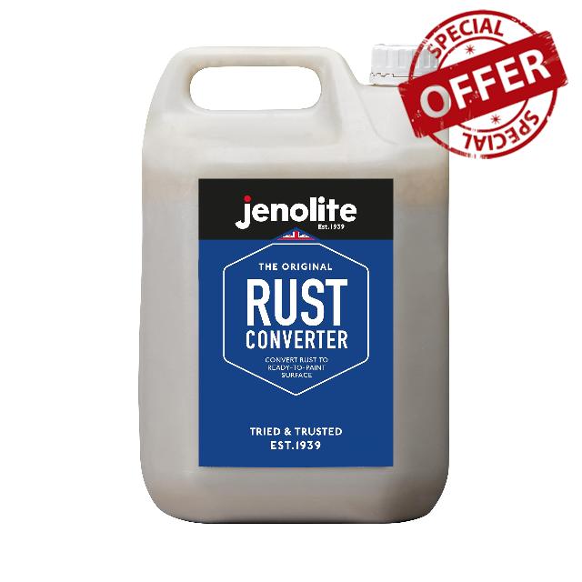 JENOLITE Rust Converter Liquid | 5 Litre | Corrosion Inhibitor & Metal Treatment | Surface Remedy & Remover for Cars | Converts Rust into a Stable
