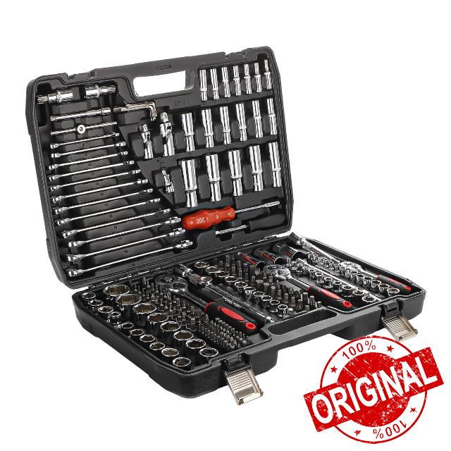 216Pcs Socket Set Ratchet Tool Kit with Case 72-Tooth Chrome Molybdenum Ratchet Wrench Torque Socket Bit Set & Hex Keys Complete Mechanic Tool Set for Car Bicycle Auto Home Repai