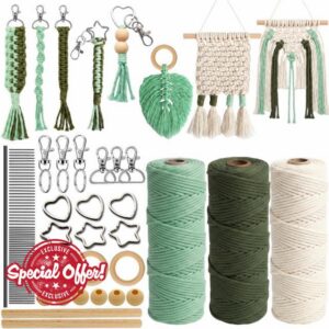 Macrame Kits for Adults DIY Crafts                                                          DIY Crafts Set for Women with Macrame Cord 3mm