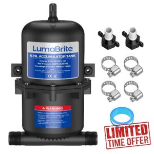 Accumulator Tank 0.75L 125 PSI Pre Pressure Accumulator Tank Boat Tank for RV Caravan Motorhome Water Pump Control Internal Bladder for Boat Yacht Marine RV Van Campe