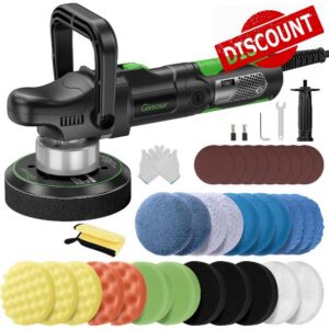 Ginour 1050W Dual Action Car Polisher with Quick-Change Brush Chamber | 6-Speed Control