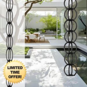 Outdoor Rain Chime for Gutters - Iron Rain Chain -Water Drainage System