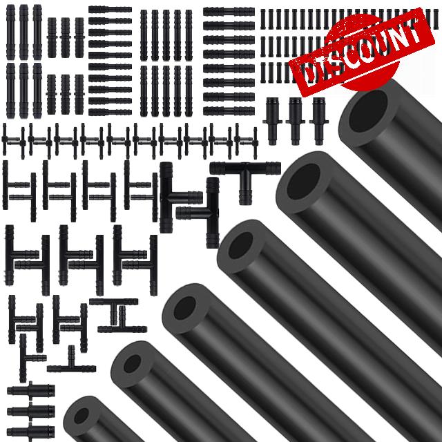 6PCS 5Ft Silicone Vacuum Hose Kit (Max130PSI) + 113PCS Assorted Connectors                                                          Reinforced 3mm Thick Wall