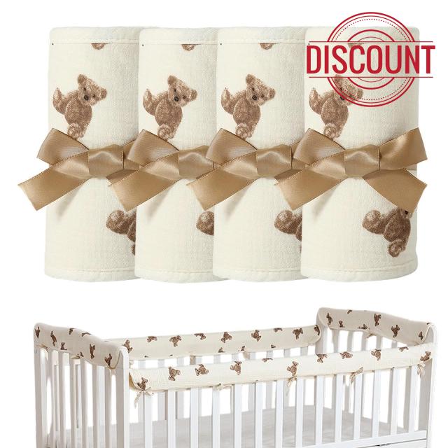 Bed Rail Covers For Teething - 4-Piece Breathable Anti-Collision | | Kids Furniture Edge Protector Padding for Home Daycare Daily Travel Playpen Furniture Boys Girls Parents