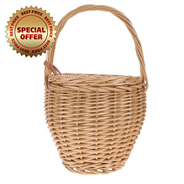 Hand Woven Foraging Basket Bag for Travel with Large Capacity Wicker Rattan Material