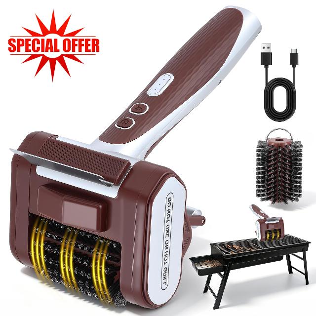 Electric Grill Brush with Built-in LED Light