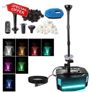 Pond Fountain with UV Clarifier & LED Lights