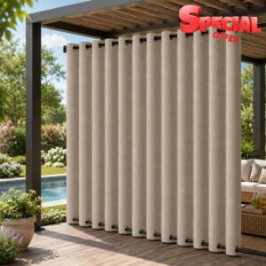 Lapalife 100 x 96 Inch Extra Wide 100% Blackout Outdoor Curtain