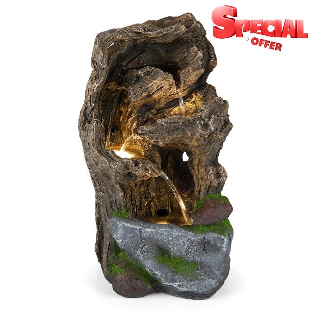 COSTWAY 4-Tier Outdoor Water Fountain